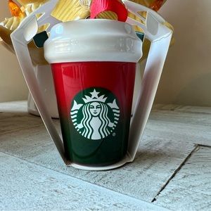 2021 Starbucks Red/Green ombré ornament
